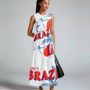 Farm Rio Macaw Tropical Come to Brasil Women’s Printed Maxi dress.